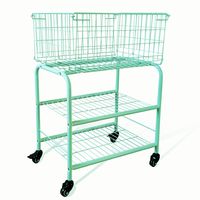 PRICES MAY VARY. Sturdy Metal frame enlarge the Rolling basket capacity. Rolling Laundry cart with Multiple compartments for sorting clothes. Rust-resistant metal laundry basket with smooth-rolling wheels.2wheels with brake,can stop whenever and wherever you want. Commercial-grade rolling laundry cart for home, hotels,resorts and 24 wash service also. Laundry basket can be storage basket also, put snack or accessories,or your pet things in. rollong laundry basket with 2 metal mesh and 1 metal la