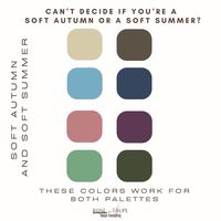 Can’t decide if you’re a Soft Autumn or Soft Summer? 🍂☀️ Here are some shared colors that work for both-so you can’t go wrong! #coloranalysis #colorconsultation #seasonalcolor #coloranalyst #seasonalcoloranalysis #colorconsultant #softsummer #coolsummer #truesummer #truewinter #coolwinter #lightsummer #brightwinter #deepwinter #deepautumn #trueautumn #warmautumn #softautumn#truespring #warmspring #brightspring #lightspring #beauty #softautumnpalette #softsummerpalette