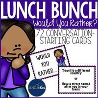 This product includes 72 conversation-starting alternative option cards that are perfect for lunch bunch activities, individual student counseling, or small group counseling icebreakers. The questions include embarrassing scenarios, academic preferences, learning style choices, and more. These are great for understanding students better while providing concrete responses for those students who may struggle to open up. Also includes 9 blank cards for create-your-own.