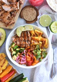 Hawaiian Chicken and Veggie Teriyaki Bowls