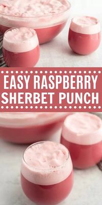 You will love this Easy Raspberry Sherbet Punch Recipe. With only 3 ingredients it is the perfect punch for summer parties or baby showers. This is the best non-alcoholic punch for any holiday or party. #eatingonadime #drinkrecipes #punchrecipes #sherbertrecipes