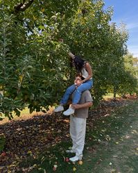 at the orchard don’t text 🍁🧺🧦🍎