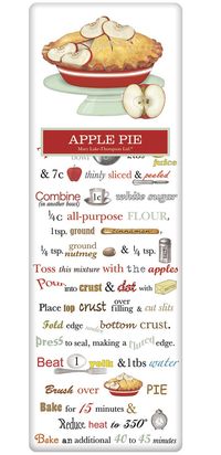 Old Fashioned Apple Pie Recipe 100% Cotton Flour Sack Dish Towel Tea Towel www.aloveofdishtowels.com