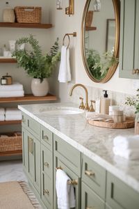 Create a calming, sage green bathroom with these quick tips and simple design ideas.