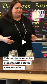 Reader's Digest on Instagram: "The science teacher had our jaws on the floor with her cool lesson! #teachers #teachervideos #coolvideos"