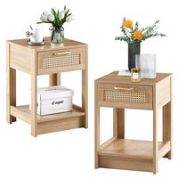 PRICES MAY VARY. Combination of Classic and Modern - Match your decor to this retro-style nightstand that brings a natural beauty to your interior space. The rattan-decorated drawer combines aesthetic beauty with great practicality. It adopts natural rattan with handmade weaving technology, the natural rattan not only has the effect of absorbing moisture and heat but also delivers a perfect visual effect, adding charming to your home. Large Storage Space - The end table is small but offers plent