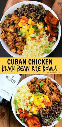 Savor the vibrant flavors of Cuba with this delicious and nutritious chicken and black bean rice bowl recipe. Perfect for a quick weeknight dinner or a meal prep option, this dish combines tender, seasoned chicken with hearty black beans and fluffy rice, all topped with fresh herbs and a zesty lime dressing. It's a wholesome meal that brings a taste of the tropics to your table, offering a delightful balance of protein, fiber, and flavor. Enjoy a culinary escape with every bite!