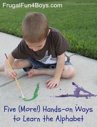 Five hands-on ways to learn the alphabet using materials from around the house!