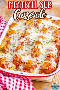 Meatball Sub Casserole is a super easy casserole dish that tastes like a meatball sub but in casserole form. So good and a family favorite! #meatballsubcasserole #dinner