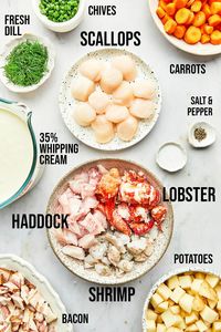 Nova Scotia seafood chowder is a rich, creamy, soup that's so easy to make from scratch! This version is loaded with seafood, with bacon and fresh dill added for extra flavor.