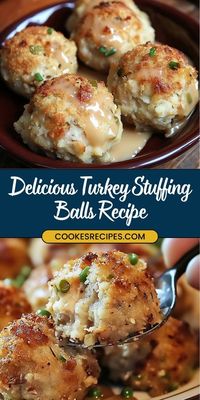 These Turkey Stuffing Balls are a delicious way to use up Thanksgiving leftovers or enjoy the flavors of the holiday all year round. They’re easy to make, crispy on the outside, and full of comforting flavors inside. Perfect for serving as an appetizer or a side dish with gravy or cranberry sauce!