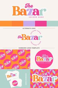 colorful Logo Canva Template, clothing logo, Pink Logo template, Fun Colorful Logo Design designspiration #designoffice #designstyle🍇