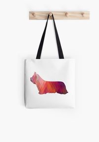 Skye Terrier Dog Colorful Geometric Silhouette | Tote Bag