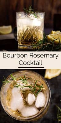 This bourbon rosemary cocktail is the best cocktail for fall and winter. Made with a homemade rosemary syrup, bourbon, lemon juice and a dash of maple syrup. Topped with club soda and served over ice.