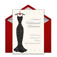 Free award show party invitation with a Hollywood Glam design. Love this design for inviting friends over to watch the Golden Globes!