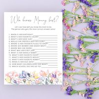 Baby shower invitation features gorgeous watercolor wildflowers and calligraphy script that's perfect for spring, summer, or fall baby showers. Baby in bloom!