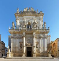 1728.San Giovanni Battista, Baroque church in Lecce, Apulia, Italy,