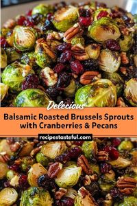 Balsamic Roasted Brussels Sprouts with Cranberries & Pecans is a festive and flavorful side dish that combines the crispy texture of roasted Brussels sprouts with the sweetness of dried cranberries and the crunch of toasted pecans. Drizzled with a tangy balsamic glaze, it’s an ideal addition to holiday meals or any special occasion.