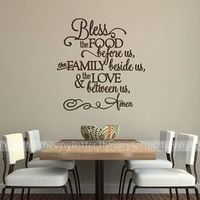 Bless the Food Before Us, Family Beside Us, Love Between Us Fancy Vinyl Wall Kitchen Decal Sticker