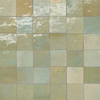 Zagora 2" x 2" Glossy Zellige Mosaic Tile in Vert Gris | Bedrosians.com