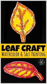 Create a stunning leaf craft with this fun watercolor salt painting project for Autumn! In this fun fall leaf art you will use a variety of common art materials to make multi-colored, dimensional easy fall crafts. This leaf art for kindergarten, preschool, pre-k, first grade, 2nd grade, and 3rd graders is a great way to bring all the lovely colors inside! Simply print the leaf template and you are ready to make a gorgeous fall leaf art!