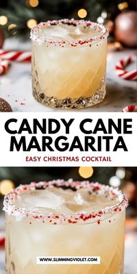 Want to bring the fun of candy canes to your cocktails? This candy cane margarita is festive, tangy, and full of holiday spirit. Save this pin for a unique Christmas cocktail!