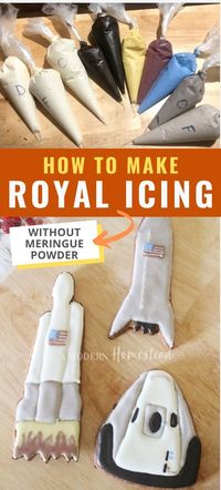 Learn how to make easy royal icing without meringue powder and without corn syrup! Perfect for decorating cookies!