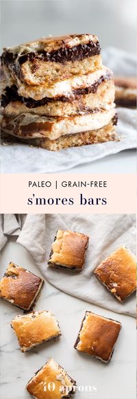 Paleo Smores Bars (Gluten Free, Grain Free, Refined Sugar Free) - 40 Aprons