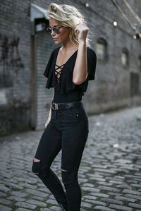 all black street style