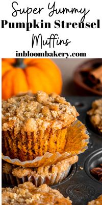 Pumpkin streusel muffins are extra moist, full of pumpkin spice flavor and topped with crunchy brown sugar streusel.