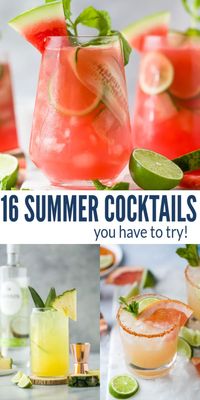 These refreshing Summer Cocktails are here to help you relax and recharge when the weather gets hot. Whether you're by the pool or enjoying a laid-back happy hour, these boozy beverages are bound to hit the spot! #summercocktails #cocktailrecipes #summerdrinks #cocktails #cocktailideas