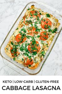 Keto Cabbage Lasagna - Ancestral Nutrition | Normally when I make a lasagna, I’ll use rice noodles, but I’m forever sold on using cabbage instead. It has so many more nutrients than rice noodles and best of all – it won’t spike your blood sugar like rice does.You won’t even miss the noodles! I promise it doesn’t have an intense cabbage flavor. Add this to your meal plan and use the leftovers for lunch! #ketorecipes #lowcarbrecipes #easyrecipes #glutenfree