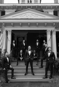 Destination wedding photographer captures a luxury wedding for a stunning couple showing newlywed portraits, wedding details, getting ready shots, bridal party poses, and reception inspiration. Laura Powers Photo #destinationweddingphotographer #luxuryweddingphotographer #destinationwedding groomsmen photos, bridal party, wedding party, groomsmen outfits, groomsmen photos, bow tie, elegant wedding, black tie wedding, editorial wedding