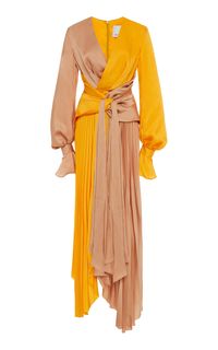 Acler - Empire two-tone beige & orange dress ($460)