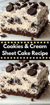 Looking for a delightful dessert that pleases everyone? This Cookies & Cream Sheet Cake Recipe is a crowd-pleaser, featuring rich chocolate and creamy layers. It's perfect for family gatherings or celebrations.