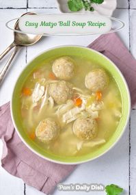 This easy matzo ball soup recipe is loaded with tender chicken, carrots, onions, celery, and of course, classic matzo balls! It's a great comfort food meal.