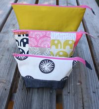 open wide zippered pouch tutorial size chart - Noodlehead