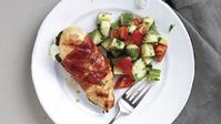 Grilled Prosciutto-Wrapped Chicken Stuffed with Fresh Mozzarella & Basil - Recipe - FineCooking Chicken '12 p.136-CMT