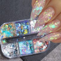 Aurora Iridescent Opal Nail Glitters Mermaid Chrome Powder Reflective Edelweiss Ice Snow Nails