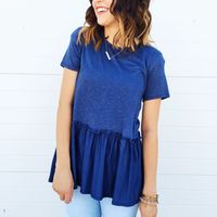 Deep Blue Peplum