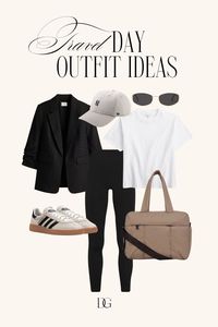 Travel Outfit Idea 〰 travel outfits, travel look, casual outfit, casual outfits, travel looks, travel outfit inspo, travel essential, travel essentials, travel bag, travel bags, closet basics, closet staples, neutral outfits, neutral outfit, casual sneakers, nlack blazer, blazer outfit, adidas samba, adidas sneakers