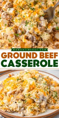 This easy Ground Beef Casserole with potatoes is the ultimate comfort food – perfect for busy weeknights! Hearty and delicious, this cheesy ground beef casserole recipe is a crowd pleaser with savory beef, tender potatoes, creamy mushrooms and crunchy Panko topping.