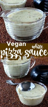 Vegan White Pizza Sauce is a tangy garlicky recipe that makes the most flavorful base to a pizza.  It will meet all of your culinary needs for dips and spreads too.  Gluten-free and dairy-free!  #pizzasauce #whitepizzasauce #glutenfree #dairyfree #homemade #recipes #vegan #pizza #veganpizza #veganrecipes #veganinthefreezer