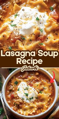 This lasagna soup is a comforting and hearty dish packed with all the flavors of classic lasagna. Loaded with savory ground beef, tender noodles, melty cheese, and a rich tomato broth, it's a one-pot meal perfect for cozy nights. It's easy to make and just as satisfying as traditional lasagna, with less effort and cleanup!