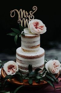 100 Pretty Wedding Cakes To Inspire You - wedding cake ideas, moody wedding cake , naked wedding cake #weddingcake #cake #rusticweddingcake #weddingcakes #nakedweddingcake