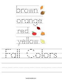 Fall Colors Worksheet - Twisty Noodle