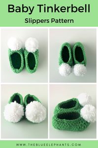 These baby Tinkerbell slippers are quick and easy to make, perfect for beginners! They use a simple pattern, and they can be done in 1 hour!