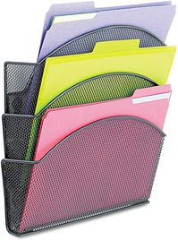 Amazon.com : Safco Products Onyx Magnetic Mesh Triple File Pocket, 4175BL, Black Powder Coat Finish, Durable Steel Mesh Construction, Space-saving Functionality : Hanging Wall Files : Office Products