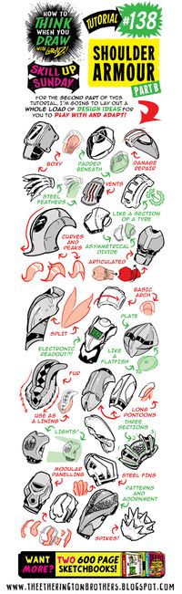 The Etherington Brothers: How to THINK when you draw SHOULDER ARMOUR tutorial - #SkillUpSunday!