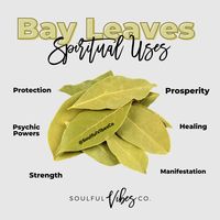 TIP WHEN USING BAY LEAVES: 🍃Burn Bay Leaves to MANIFEST MONEY LOVE PROSPERITY 🍃Carry bay leaf in your wallet for wealth and abundance 🍃Put bay leaf in your car for protection 🍃Write intentions on them or things I am releasing and burn them. ⁠ ⁠⁠ 🌿⁠ Be sure to #Purchase our individual herbs 🌺⁠ #SHOP🔗 LINK BELOW 🔗⁠ ⁠ ⁠⁠ ⁠ #soulfulvibesco #organic #wellness #health #vegan #spirituality #mantra #inspiration #svctribe⁠